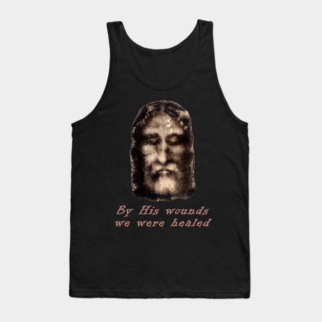 By His wounds we were healed Tank Top by Brasilia Catholic